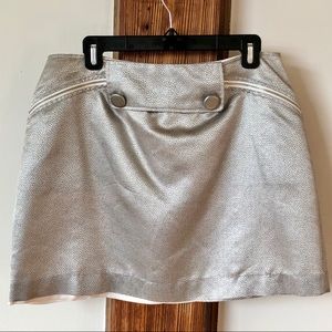 Walter Baker Metallic Silver Mini Skirt- Size 10